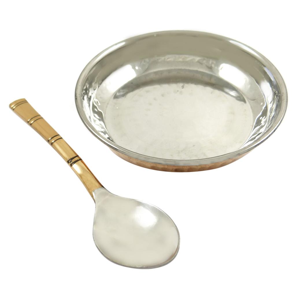 Traditionally Designed Copper Steel Oval Dish Bowl Tableware Dinnerware Kitchen