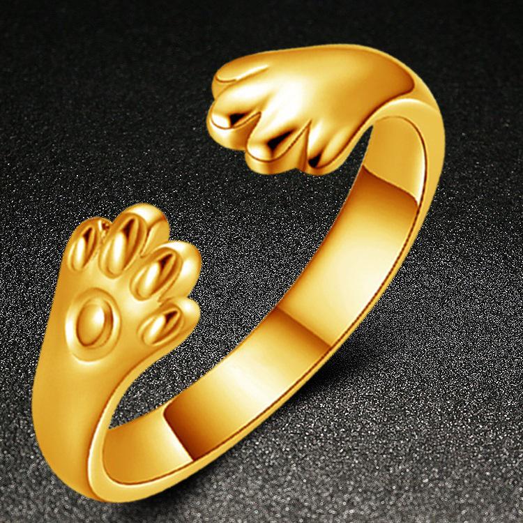 Live Broadcast Adjustable Cute Cat Paw Rings - New Style & Sweet Cartoon Design