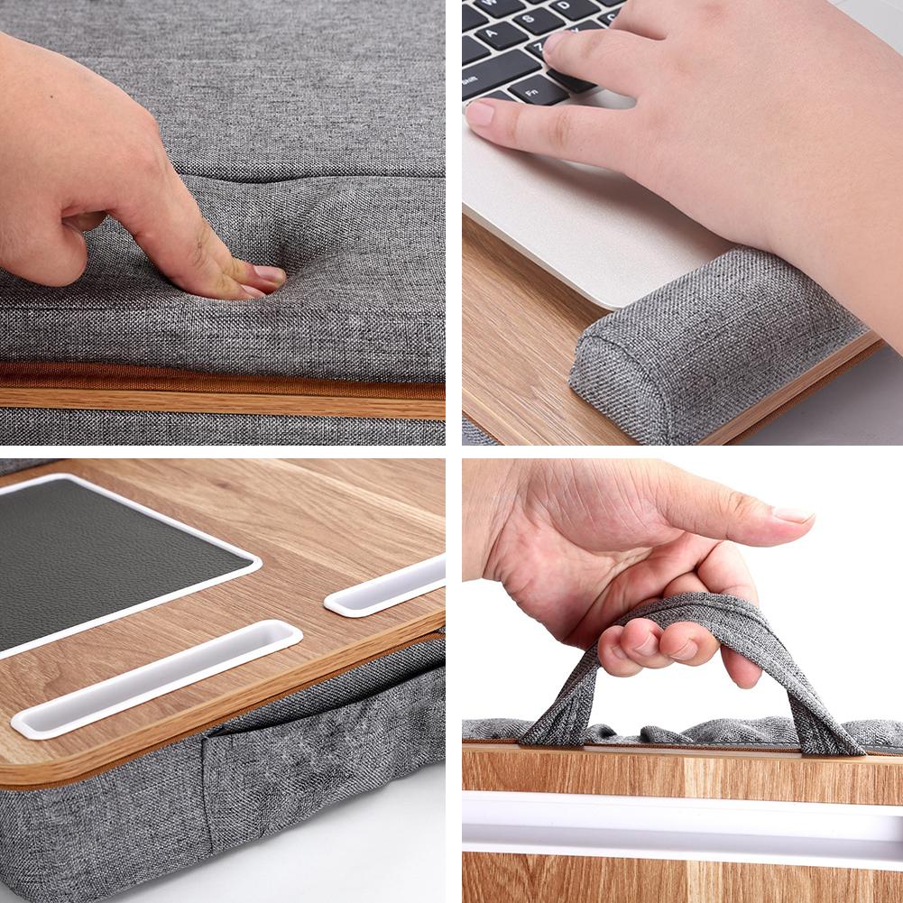 Portable Lap Laptop Desk with Pillow Cushion Laptop Lap Table with Mouse Pad and Phone Holder Fits Up To 17.3 Inches Laptop