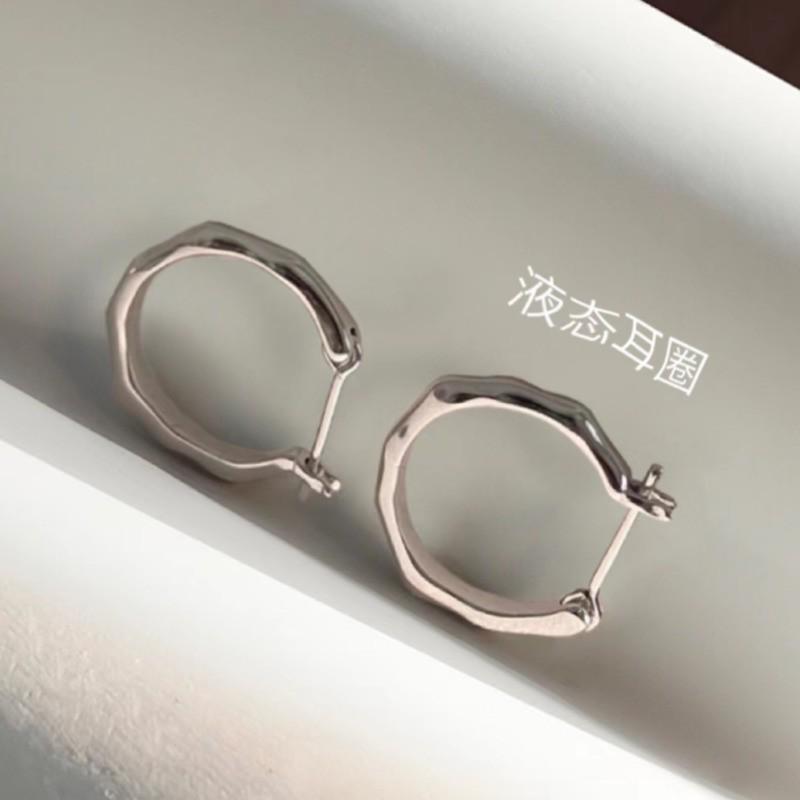2023 Japanese-Korean Fashion: 925 Pure Silver Smooth Circle Earrings