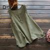 Damen Weste Rundhals Ärmellos Einfarbig Tank Tops Lockere Passform Knöpfe Dekor Sommer Camisole Alltagskleidung