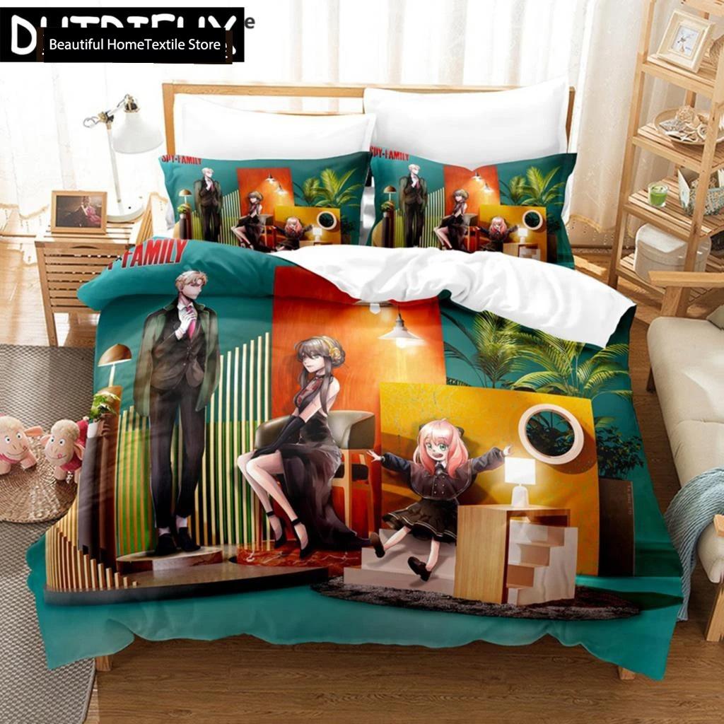 Spy X Family 3D Anime Duvet Cover Sets Pillowcases For Boys Gift Polyester Single Twin Queen King Anya Forger Bedding Set