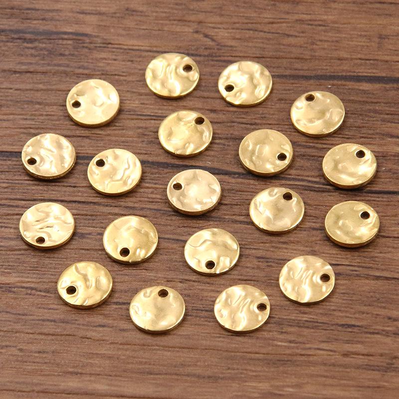 Stainless Steel Rippled Relief Beads for DIY Necklace Jewelry (6-12mm)