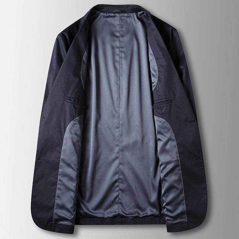 Vår och Höst Lätt Lyx Business Singelknäppt Trendig Kostymjacka i Enfärgat för Medelålders och Unga