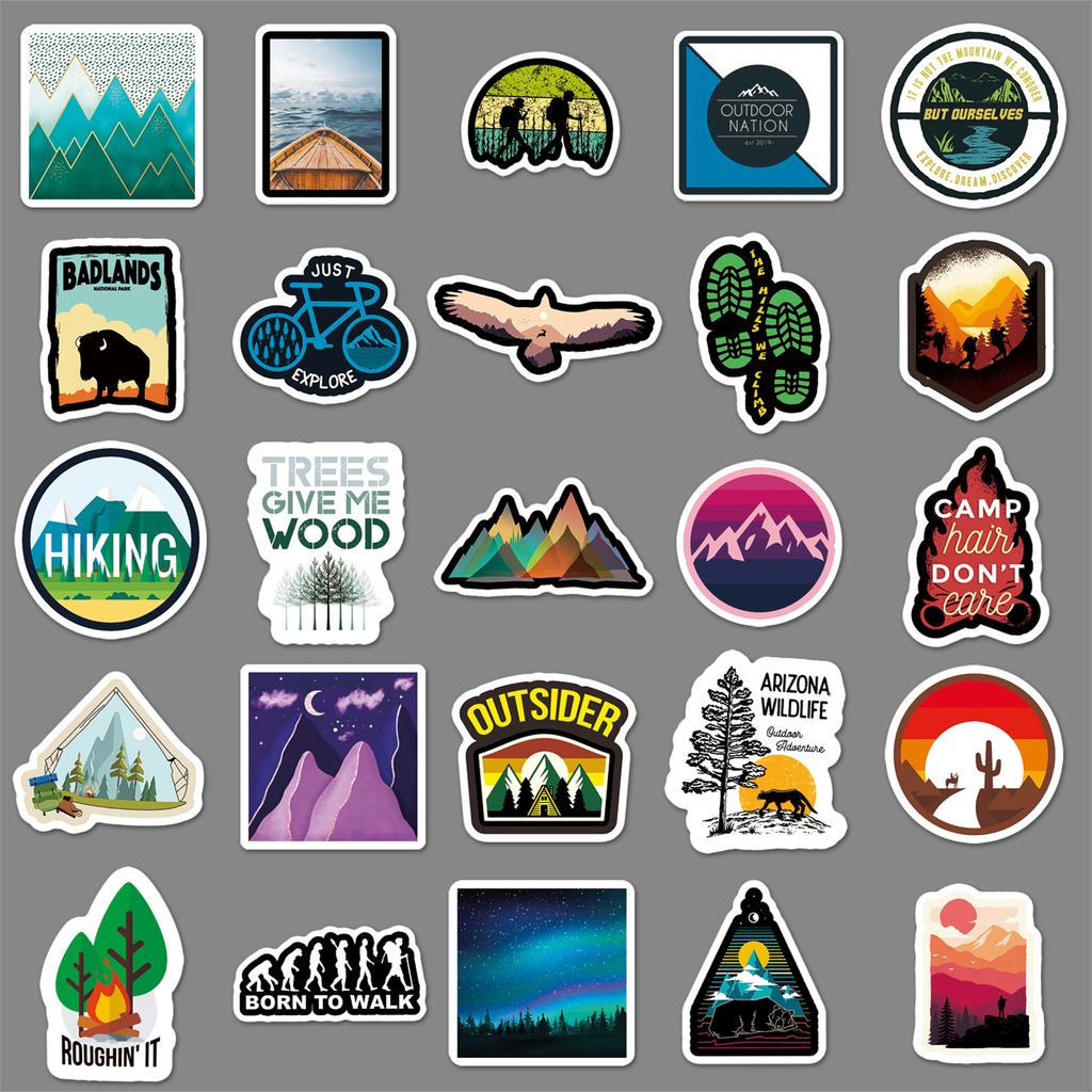 50 Photos of Travel Outdoor Graffiti Personalized Suitcase Bicycle Scooter Car Waterproof Self-adhesive Stickers