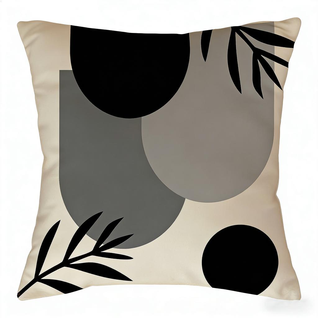 Home Decor Geometric & Leafy Patterned Cushion Covers Pattern Cushion Cover Suitable for Sofa Bedroom Car Pillow Cover