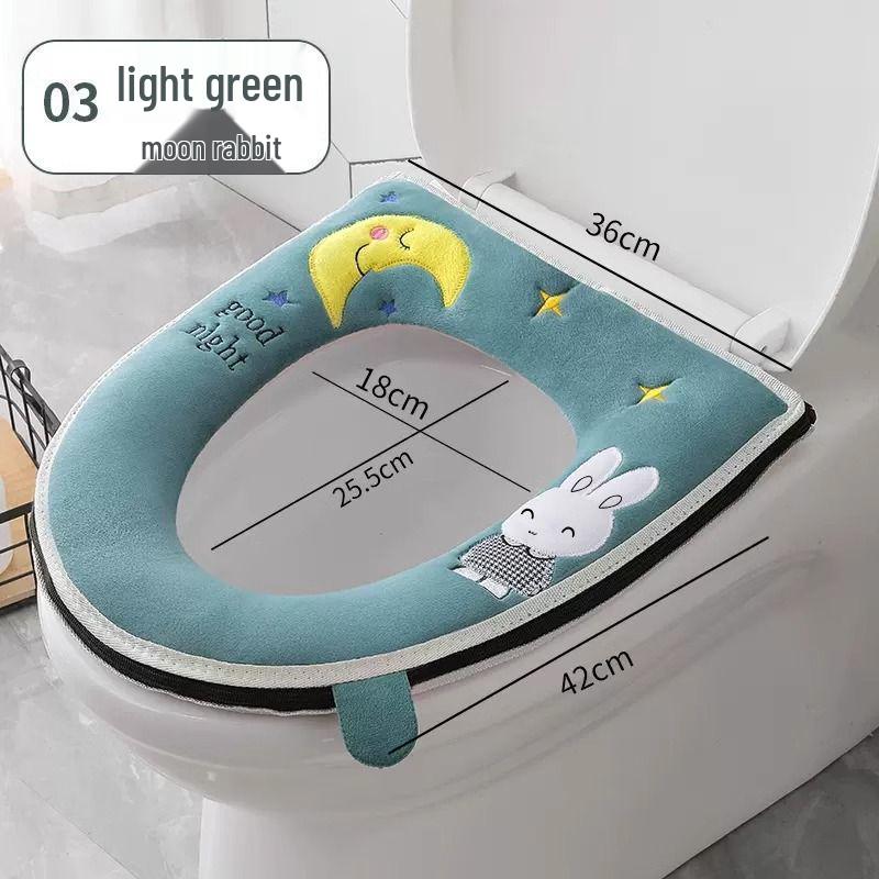 Universal Waterproof Zippered Toilet Seat Cushion - Cute, Thickened, and All-Season