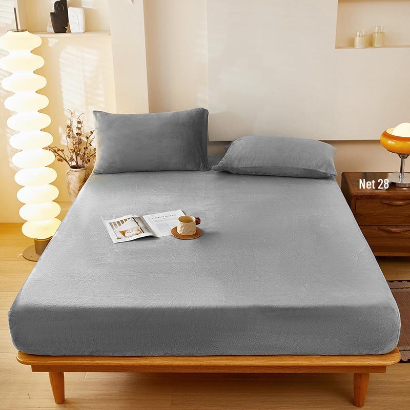 Winter Velvet Fitted Baby Sheet Set - Thick, Flocked, Non-slip, Warm Milk Velvet Sheet & Pillowcase Cover