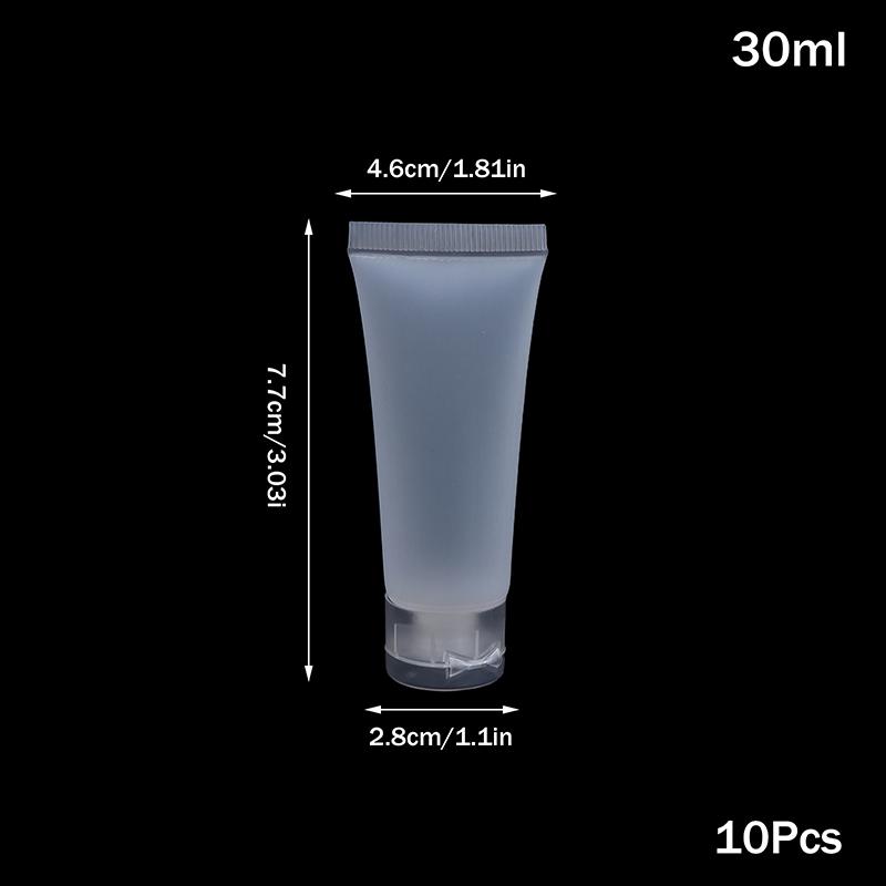 10Pcs Squeeze Lotion Container Refillable Bottle Travel Pack Empty Matte Clear Tube Cosmetic Cream Lotion Shampoo Bath Dispenser