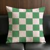 Merchandise Anime Checkerboard Cushion Cover Anti Dustmite Pillowcase Invisible Zipper Silky Short Plush Sofa Cushion Cover