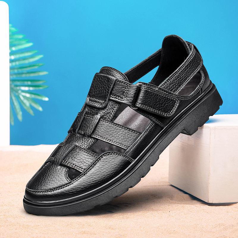 

Summer Men Sandals Leisure Beach Men Casual Shoes High Quality Genuine Leather Hollow Out Men S Sandals Breathable Cool Slippers