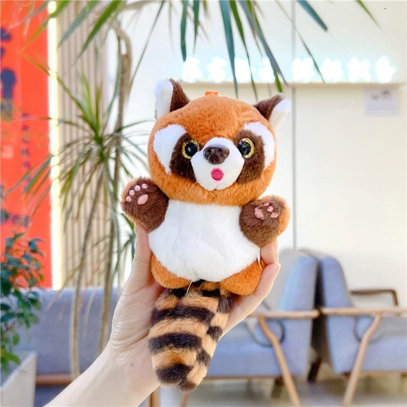 Schattige Cartoon Rode Panda Pluche Speelgoed Hanger Kleine Wasbeer Pop Sleutelhanger Pop Speeltuin Wasbeer Knuffel Rugzak Decoratie Cadeaus Kinderen