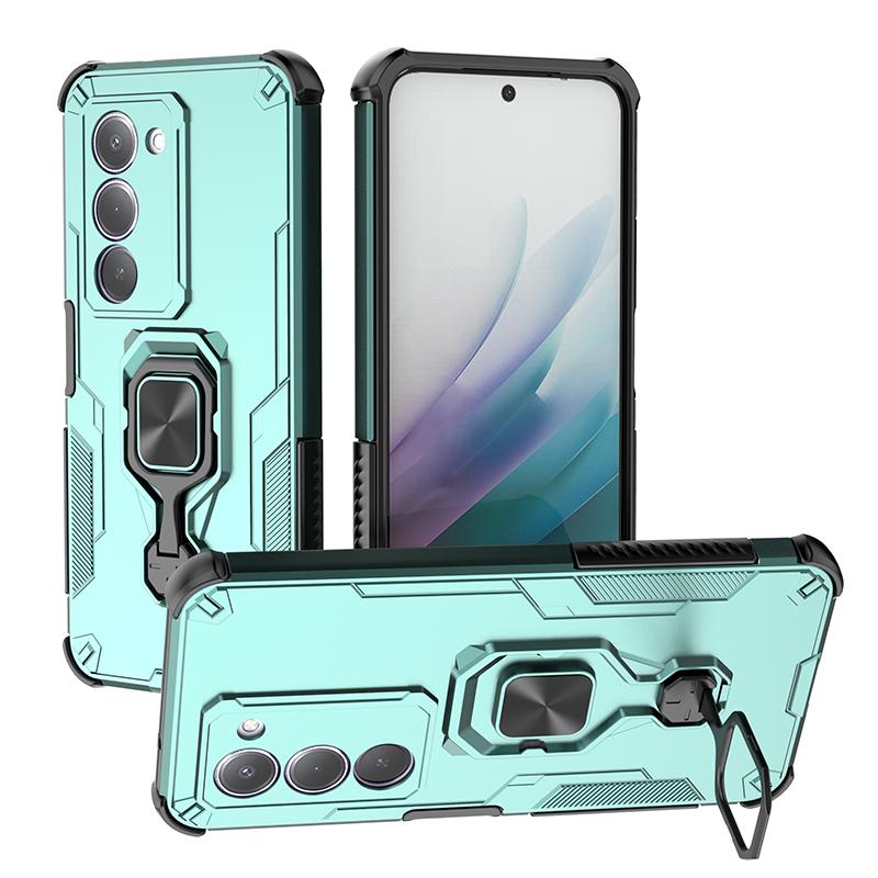 KEYSION Funda Blindada Antigolpes para Redmi 15 169.5mm 171mm Silicona+PC Soporte de Anillo Metálico Vertical Funda para Teléfono para Redmi 15 5G