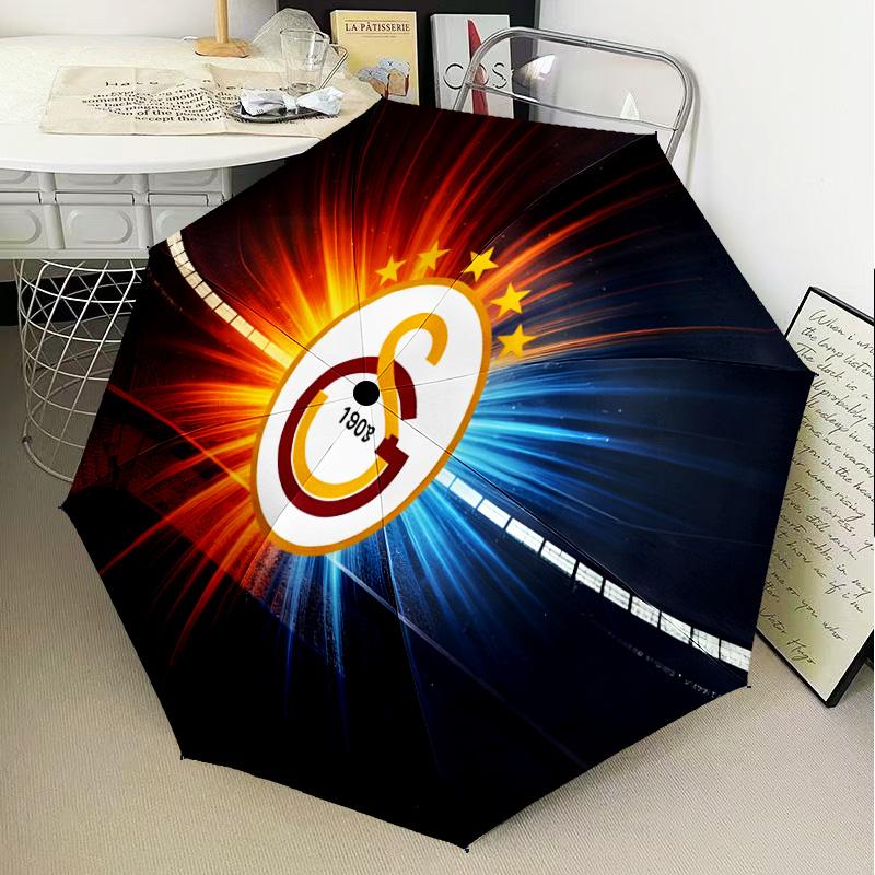 Galatasaray Football Club Automatic Folding Umbrella - 8-Rib Travel Umbrella with Auto Open/Close & Portable Gifts for holidays or birthdays