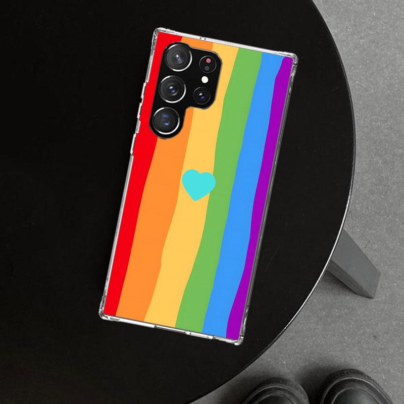 Rainbow Gradient Love Phone Case Cover for Samsung Galaxy S26 S25 Edge S24 S23 Ultra S22 Plus S21 FE S20 + Art Customized Fundas