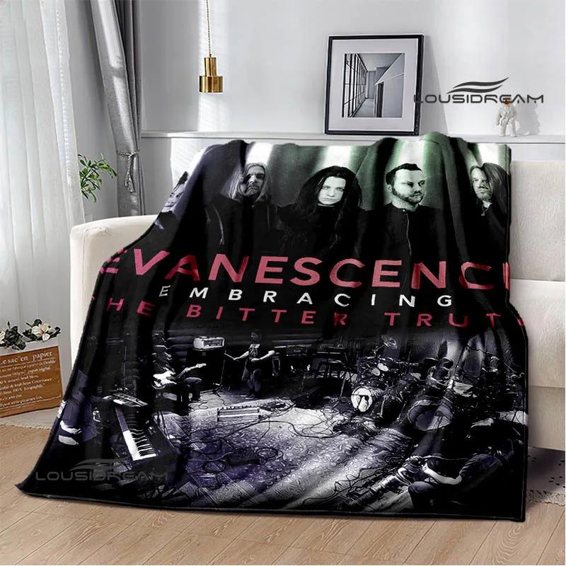 EvaneScence Band Retro Printed Fashion Warm Blanket Flannel Blanket Bed Linings Home Travel Birthday Gift