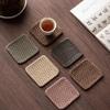 Guanlan Cotton Linen Plaid Coaster: Teapot Mat & Tea Ceremony Heat-Resistant Pad