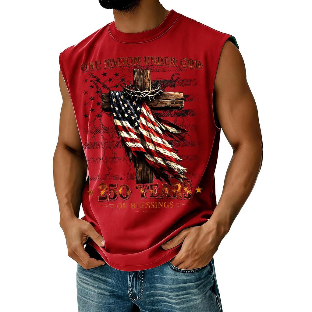 Herren Casual Tanktop mit Unabhängigkeitstag-Aufdruck