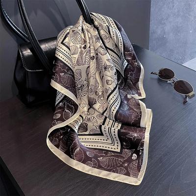 Marke 100% Seidenschal Damen Hals Haar Foulard Quadratisch Hijab Print Poncho Schals Bandana 53cm Neu Wickeltuch Kopftuch Stirnband Schals
