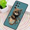 Cute Animal Cat Coffee Phone Case for Samsung Galaxy Note 10 Pro S26 Ultra S23 S24 FE S25 S21 S22 PLUS Shockproof Cove