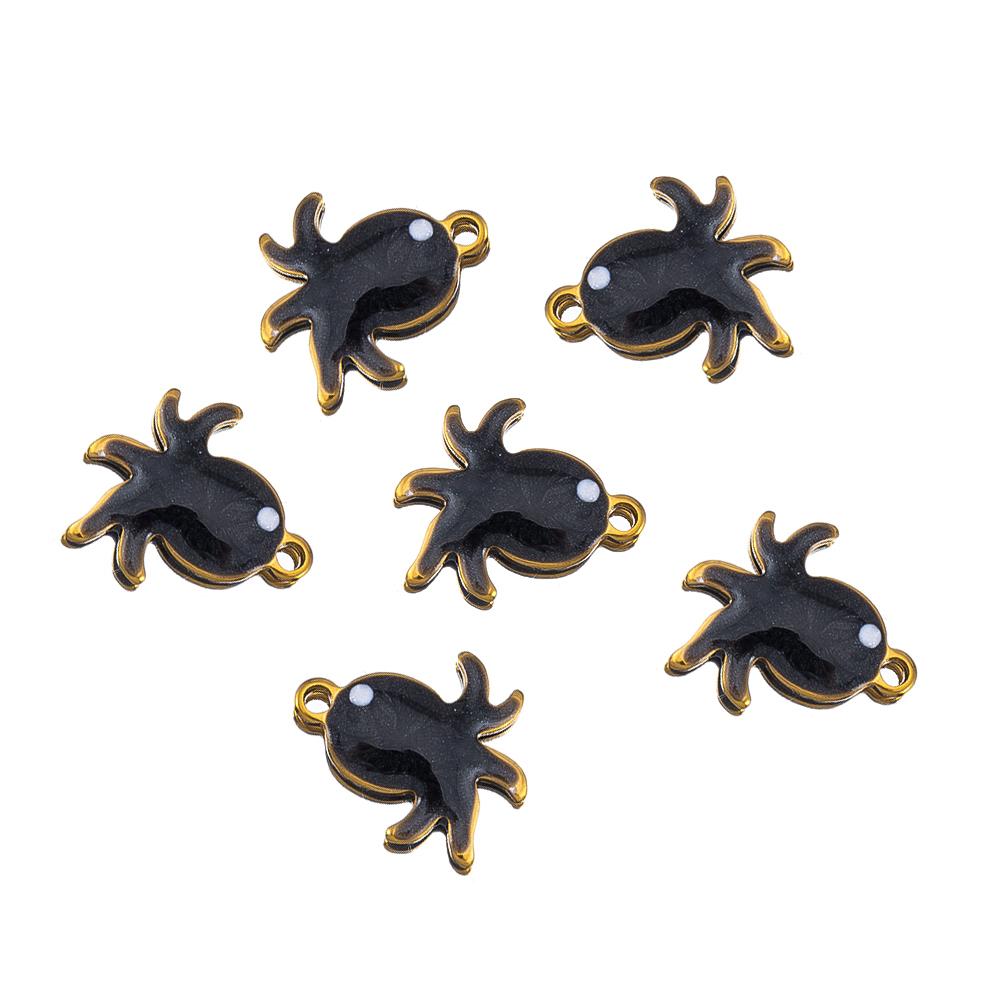 10pcs Stainless Steel Enamel Octopus Seahorse Dolphin Crab Clown fish Charm Bracelet Earring Pendant Base for DIY Jewelry Making