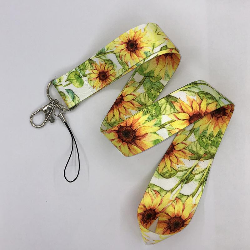 Yoga Sakura Credential Holder Little daisy Lanyard for Key Cute Neck Strap Card ID Badge Holder Key Chain Accessories Wholesale