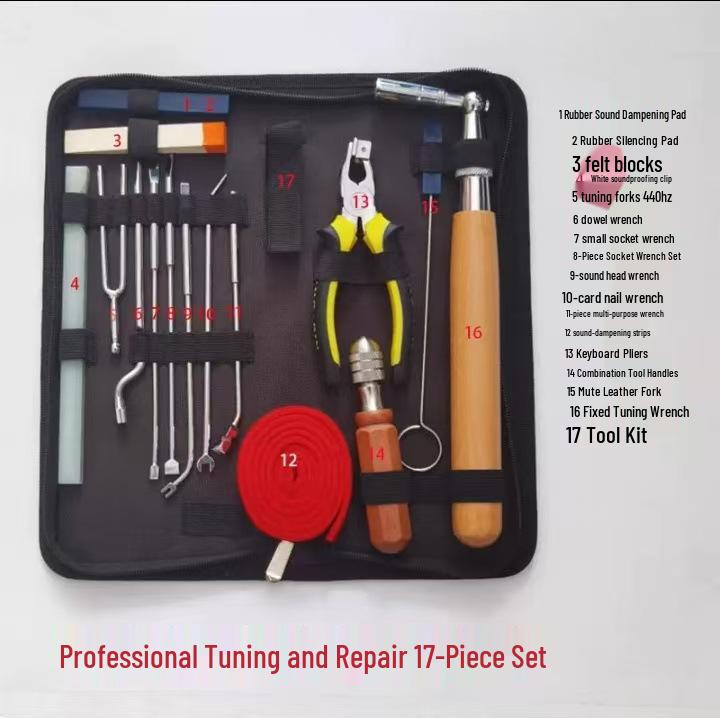 7-Piece Piano Tuning Tool Set - Fine Rod with Multiple Specifications Bent Rod 7-Piece Set