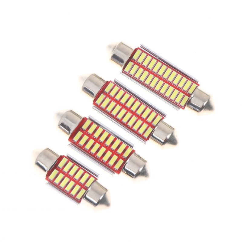 10Pcs 4014 Chips Canbus 12V Led Bulb 31Mm 36Mm 39Mm 41Mm Car Festoon Light Interior Dome Reading Lights 6000K Pure White