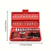 46pcs Red Multifunctional Wrench Set For Car And Bicycle | Metal Tool Kit, Durable Metal Home Tool Box,Perfect Father'S Day Gift