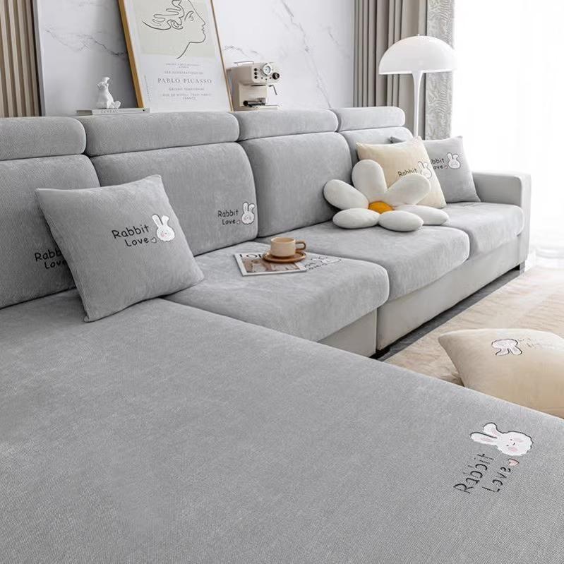 Lila Kaninchen Chenille Sofa Abdeckung All-inclusive Allzweck Alle Jahreszeiten Neue Anti-Rutsch Anti-Katzen Kratzer Hohe-Level-Sinn