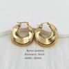 High Quality Women 18k Gold Plated Stainless Steel Huggie Earrings Hypoallergenic Jewelry Screw Twisted C-shape Hoop Earrings