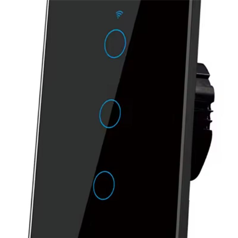 B97A-US Wifi Tuya Smart Wall Switch RF433 3 Gang Neutral Wire Touch Sensor LED Light Switches For Alexa Google Home Smart Home