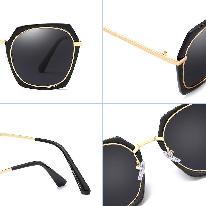 Neue Mode TAC Polarisierte Sonnenbrille Europäische Metallrahmen Sonnenschirm Fahren Damen Farbfilm Sonnenbrille