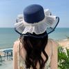 Summer new sunscreen visor hat women's fresh and sweet sun hat seaside vacation straw hat