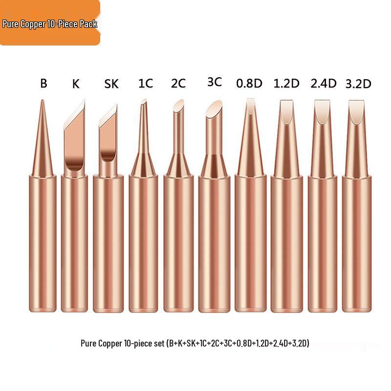 Non-Magnetic 936 Pure Copper 5-Piece Soldering Iron Tip Set for Cross-Border Electric Soldering