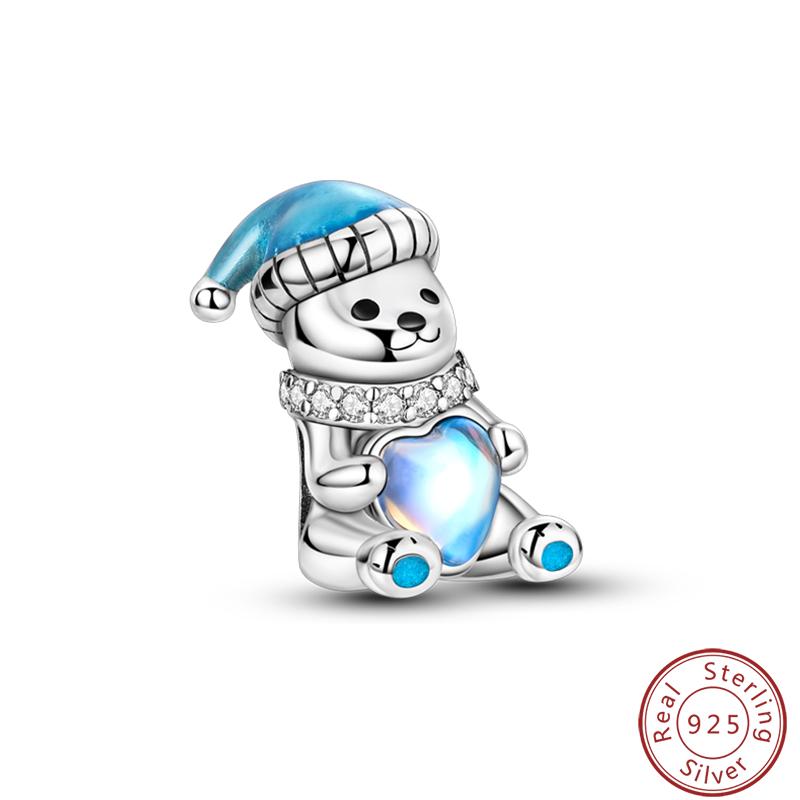 Süßes Kupfer Zirkuskleid Blumen Plüsch Junggesellenhut Bärenanhänger Perlen 3mm DIY Schmuck