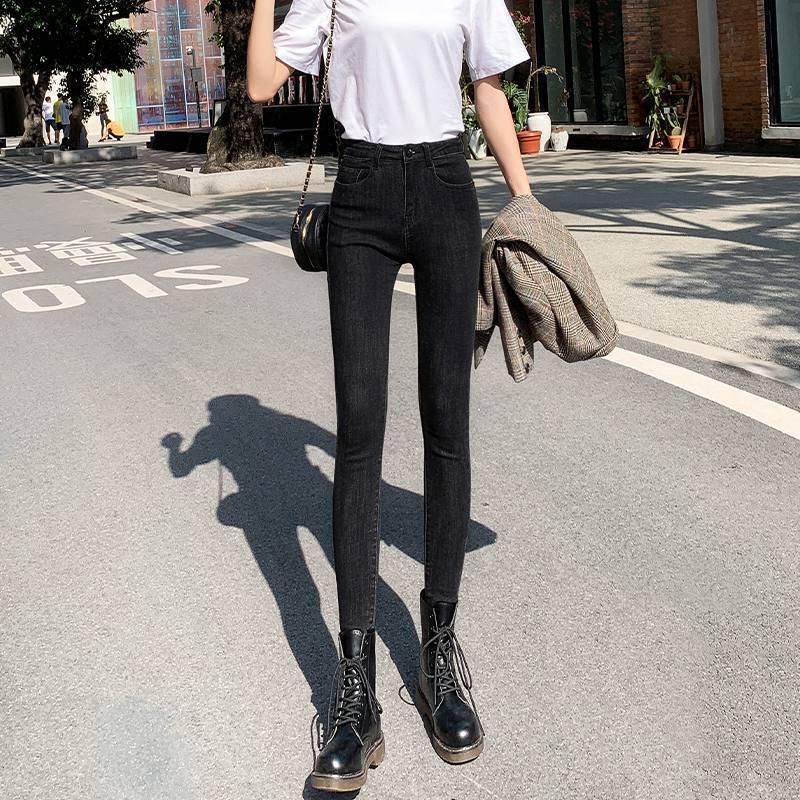 

Women s Black High-Waisted Slimming Straight-Leg Jeans, Stretchy Petite Cigarette Pants, New 2022 Style 32 for 140-150 lbs