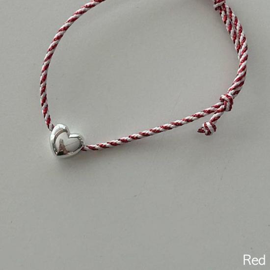 Murmur [925silver]Color Rope Heart Bracelet