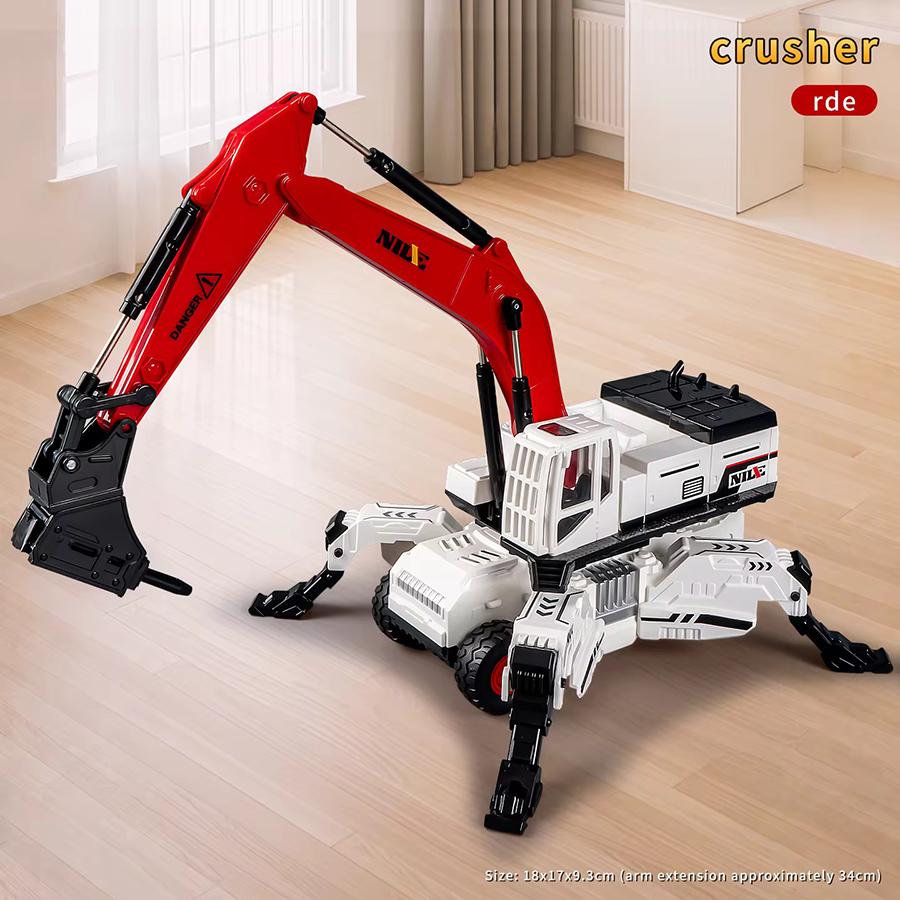 1pcs - New 1:50 ABS Plastic Model Automotive Engineering Large Lift Excavator Model Drawing Grab Science and Education Toy Car