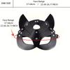Weibliches Rollenspiel Sexy Katze Ohren Leder Maske Fetisch Halloween Party Make-up Ball Ausgefallene Augenmaske Maske