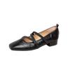 Sheepskin version~ Handmade single shoes women's 2025 new square head cross strap Mary Jane shoes French retro light mouth shoes