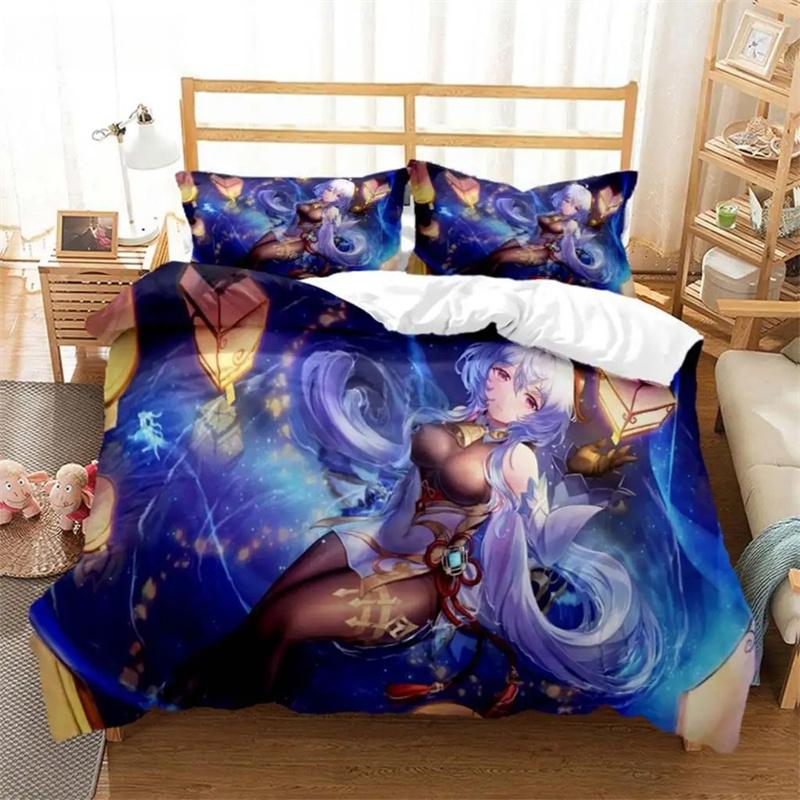 Genshin Impact Animation Cartoon Soft And Comfortable Customizable Comforter Bedding Sets Bedding Set Luxury Quilt Cover