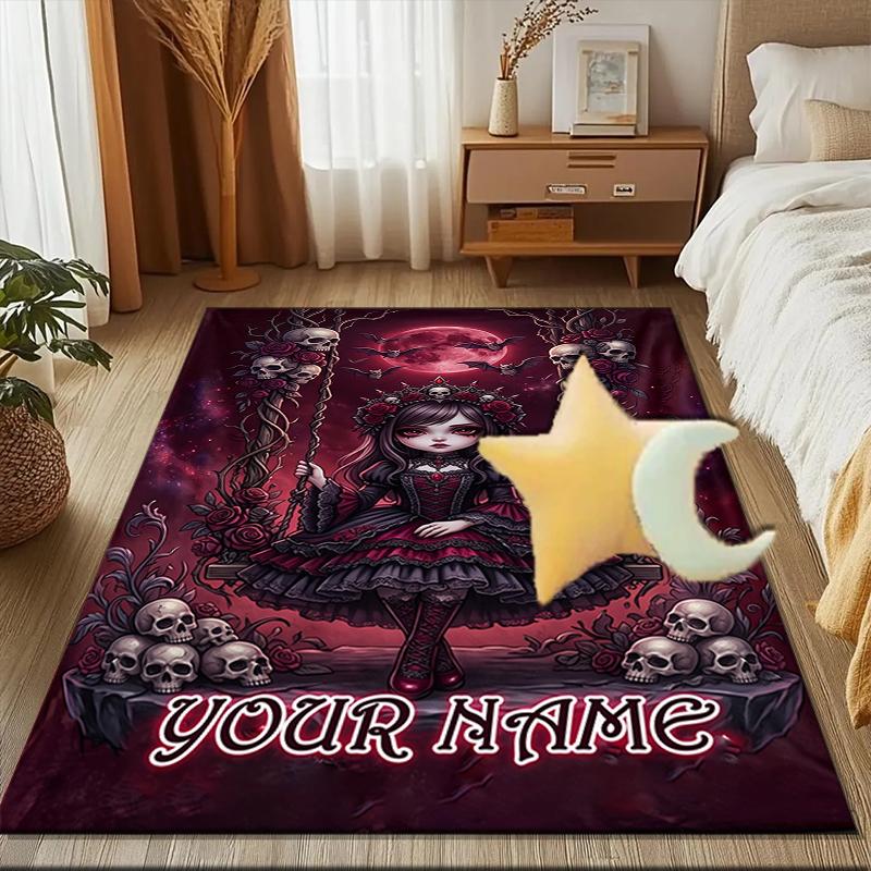 1PC Custom Name Gothic Fantasy Theme Floor Mat Ideal for Living Room, Game Rooms, Office, Bedroom, Office Floor Mat , Floor Mats for Home