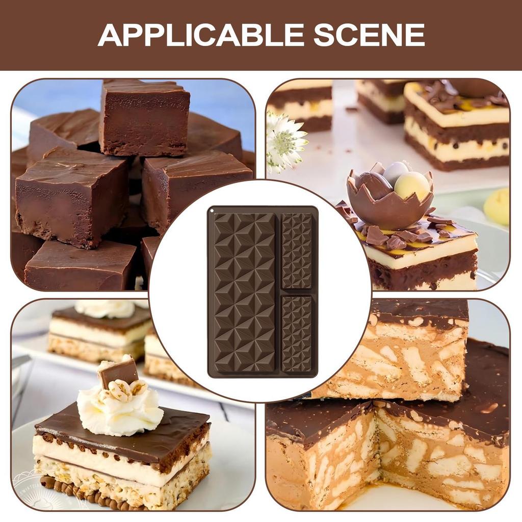 Chocolate Molds Silicone Food Grade Silicone Deep Chocolate Bar Mold Easy Release Kitchen Baking Moulds For Birthday Gathering