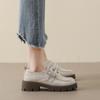 Weiwei Girl 193-10 College Style Small Leather Shoes Women's Thick-soled One-word Buckle Belt Retro Loafers Soft-soled Single Shoes
