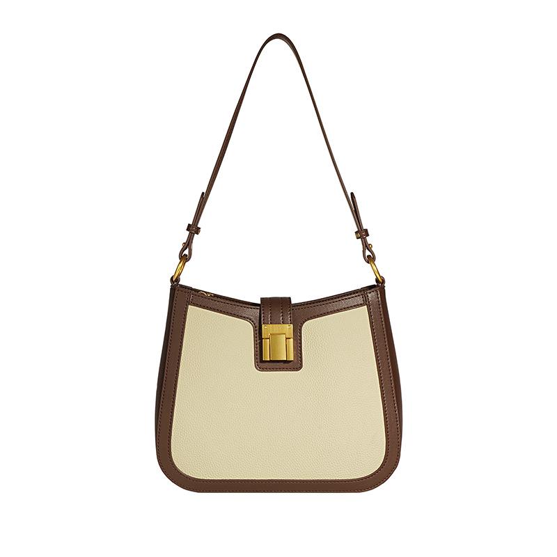 Women's Trendy Fashion Cowhide Crossbody Underarm Bag: French Niche Design Shoulder Bag