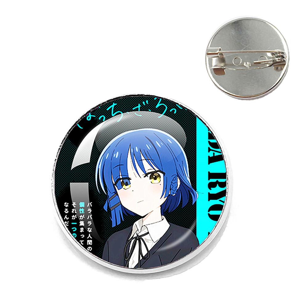 Bocchi The Rock Anime Brooch Gotoh Hitori Ijichi Nijika Kita Ikuyo Yamada Ryo Cartoon Cosplay Glass Brooch Pin For Badge Gifts