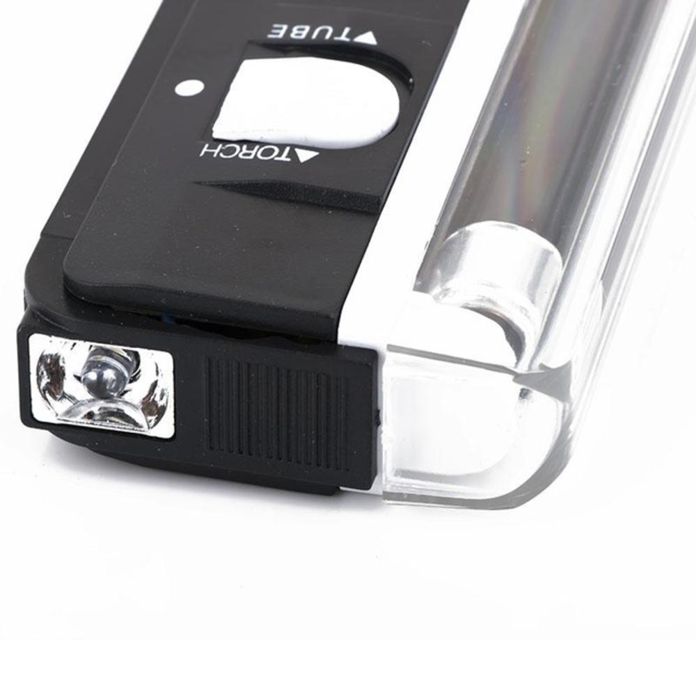 Violet Device Powered Handheld 2in1 6V Flashing Light UV Ultraviolet Lamp Money Detector Portable