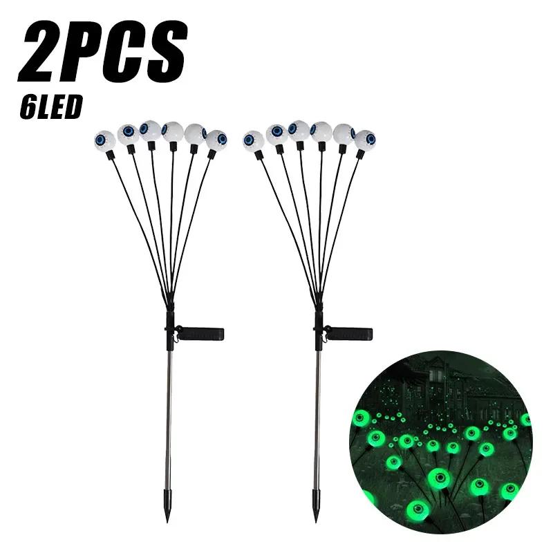 1Pack Wind-Powered Eye Bulbs with 6 Solar-Powered LED Bulbs  Halloween-Themed Outdoor Garden Decor for Yard Lawn Halloween