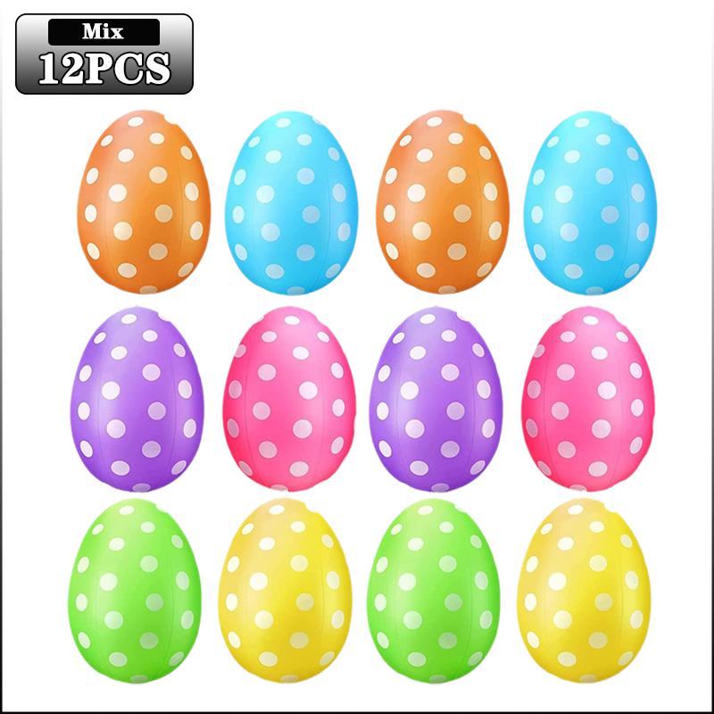 16 Inch Easter Inflatable Egg Balloon Outdoor Decoration Yard Blow Up Decor for Holiday Home Party Celebration and Festive Event